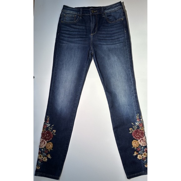 DRIFTWOOD Denim - Driftwood Jackie High Rise Floral Embroidered Skinny Jeans